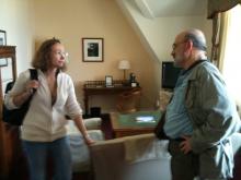 Olga Voronina and Gennady Barabtarlo in Vladimir Nabokov's Suite at the Montreux Palace, July 2011